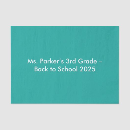 Flat Teal Background – Back-to-School Texture Tissuepapier (Voorkant)