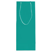 Flat Teal Background – Back-to-School Texture Wijn Cadeautas (Achterkant)