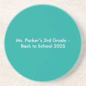Flat Teal Background – Back-to-School Texture Zandsteen Onderzetter (Voorkant)