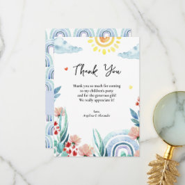 Flat Thank You Baby shower Kaart met ontwerp.