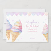 Flat Thank You Card 3e verjaardag. Bedankkaart (Voorkant)