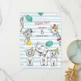 Flat Thank You Card 5e Jubileum Party Bedankkaart