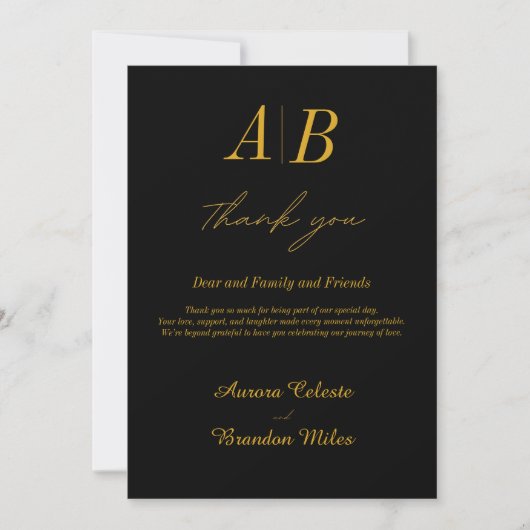 Flat Thank You Card Aangepaste bruiloft naam Bedankkaart (Voorkant)