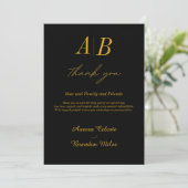 Flat Thank You Card Aangepaste bruiloft naam Bedankkaart (Staand voorkant)