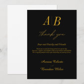 Flat Thank You Card Aangepaste bruiloft naam Bedankkaart (Voorkant / Achterkant)