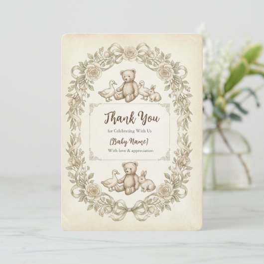 Flat Thank You Card Bedankkaart (Staand voorkant)