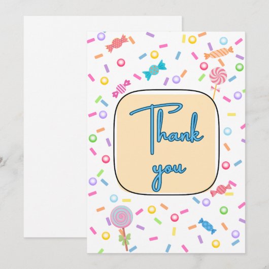 Flat Thank You Card Bedankkaart (Voorkant / Achterkant)