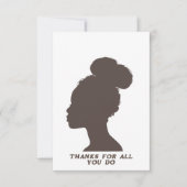Flat Thank You Card - Donkerbruin vrouw silhouet Bedankkaart (Voorkant)