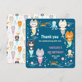 Flat Thank You Card voor de 3e verjaardag. Bedankkaart