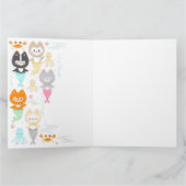 Flat Thank You Card voor de 3e verjaardag. Bedankkaart (Binnen)