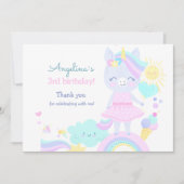 Flat Thank You Card voor de 3e verjaardag. Bedankkaart (Voorkant)