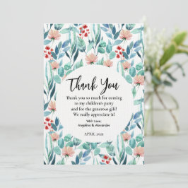 Flat Thank You Card voor een baby shower met desig Bedankkaart