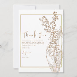Flat Thank You Card voor een bruidsdouche. Bedankkaart