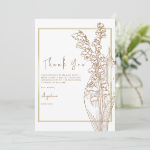 Flat Thank You Card voor een bruidsdouche. Bedankkaart