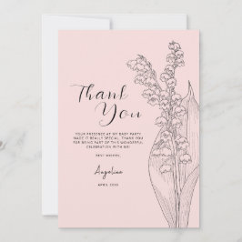 Flat Thank You Card voor een bruidsdouche. Bedankkaart