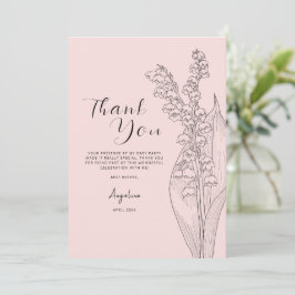 Flat Thank You Card voor een bruidsdouche. Bedankkaart