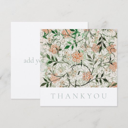 FLAT THANKJE KAART : WILLIAM MORRIS : JASMINE (Voorkant / Achterkant)