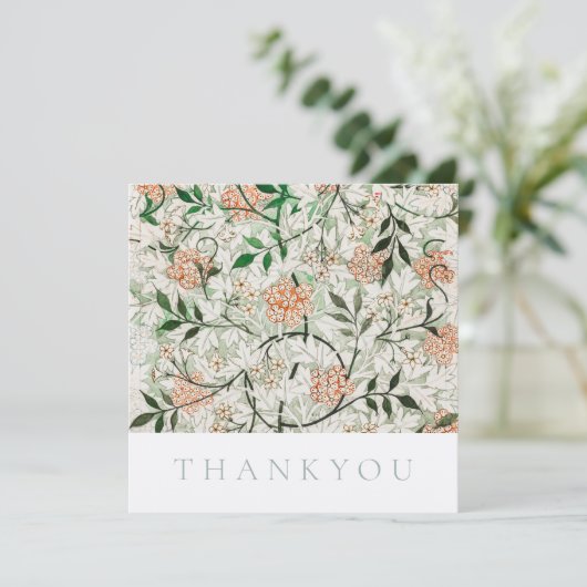 FLAT THANKJE KAART : WILLIAM MORRIS : JASMINE (Staand voorkant)