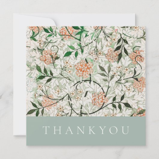 FLAT THANKJE KAART : WILLIAM MORRIS : JASMINE (Voorkant)