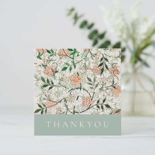 FLAT THANKJE KAART : WILLIAM MORRIS : JASMINE (Staand voorkant)