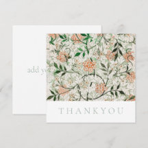 FLAT THANKJE KAART : WILLIAM MORRIS : JASMINE