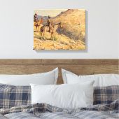 Flat-Top Riders van Edward Borein Canvas Afdruk (Insitu (Slaapkamer))