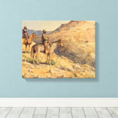 Flat-Top Riders van Edward Borein Canvas Afdruk (Insitu (Houten vloer))
