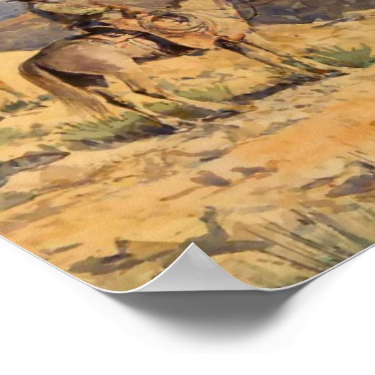 Flat-Top Riders van Edward Borein Poster (Hoek)