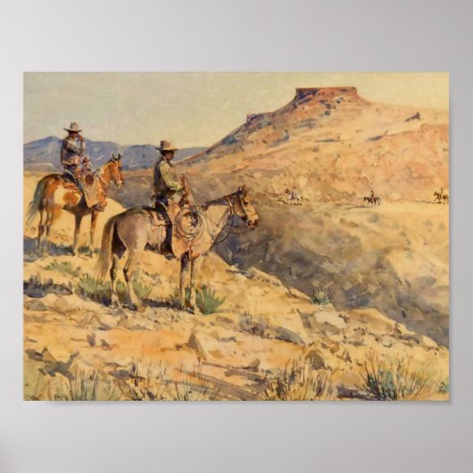 Flat-Top Riders van Edward Borein Poster (Voorkant)