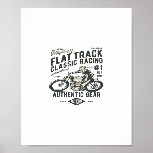 Flat Track Classic Racing Poster (Voorkant)