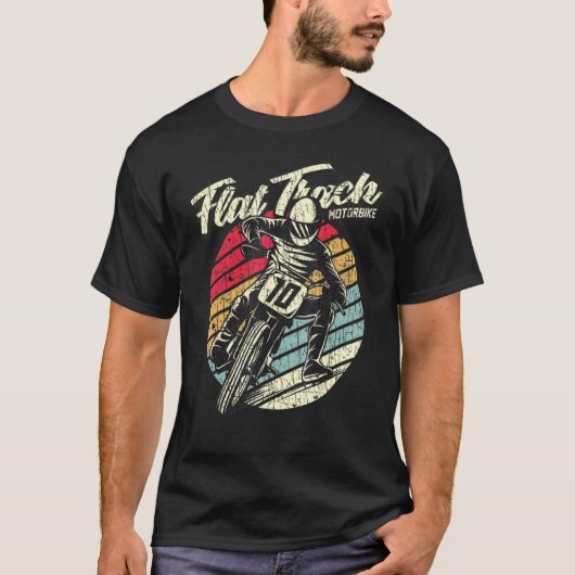 Flat Track-motorfiets T-shirt (Voorkant)