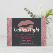 Flat uitnodiging - vrijgezellenfeest, dames nacht (Staand voorkant)