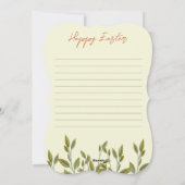 Flat vakantie Kaart "Happy Easter" . (Achterkant)