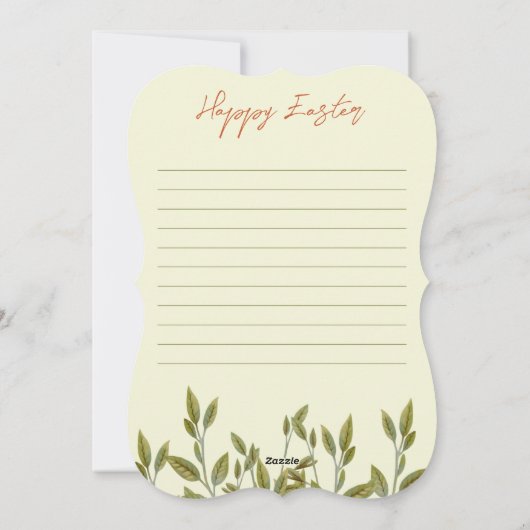 Flat vakantie Kaart "Happy Easter" . (Achterkant)