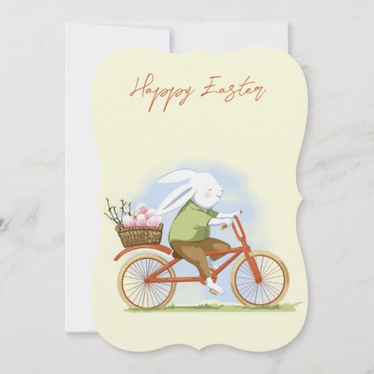 Flat vakantie Kaart "Happy Easter" . (Voorkant)