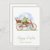 Flat vakantie Kaart "Happy Easter" . (Voorkant / Achterkant)