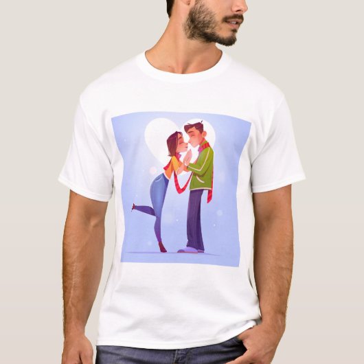 flat-valentijn-s-day-koppel T-Shirt (Voorkant)