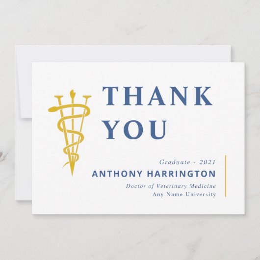 Flat Veterinary Symbool Blue Maize Bedankkaart (Voorkant)