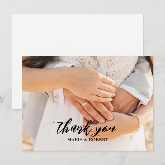 Flat Wedding Dank u kaarten (Voorkant / Achterkant)
