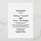 Flat Wedding Folie Uitnodiging (Voorkant)