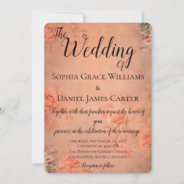 Flat Wedding Invitation Kaart