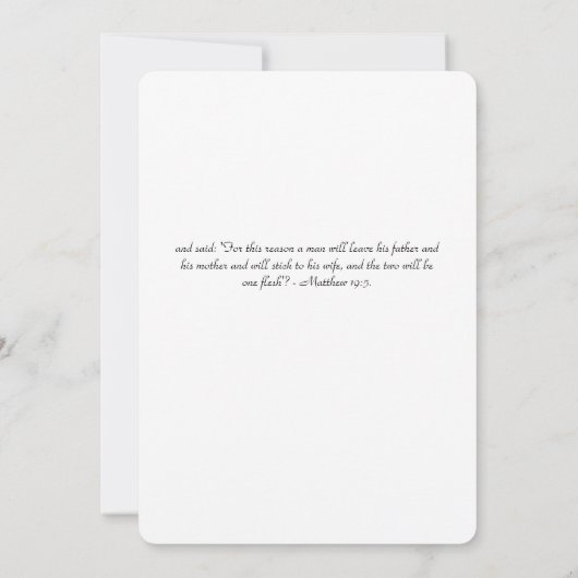 Flat Wedding Invitation Matte, Enve Kaart (Achterkant)