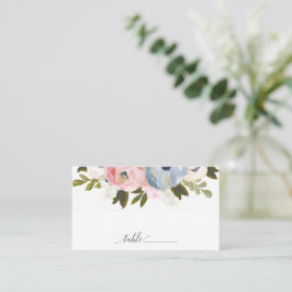 Flat Wedding Place Card Dusty Floral Visitekaartje