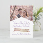Flat Wedding Save The Date Kaart (Staand voorkant)