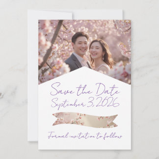 Flat Wedding Save The Date Kaart