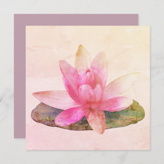 FLAT-WENSKAART: PINK LOTUS KAART (Voorkant / Achterkant)