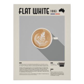 Flat White Koffie Perfect Poster
