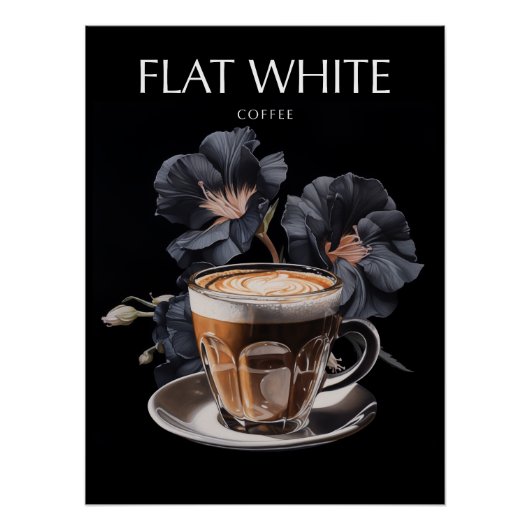 Flat White Koffiekunst Perfect Poster (Voorkant)