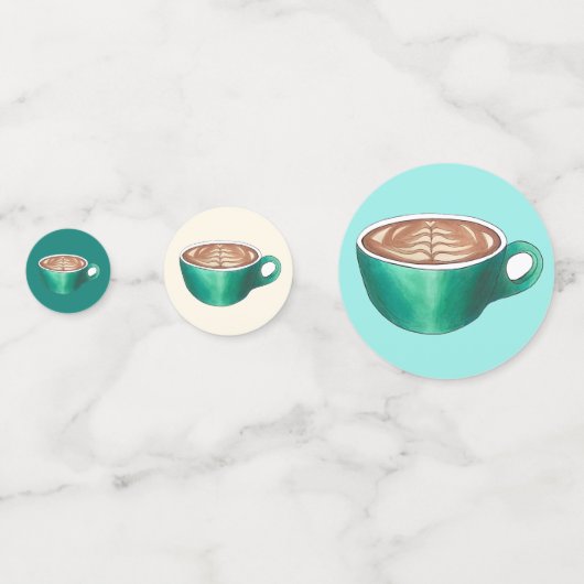 Flat White Latte Cappuccino Coffee Shop House Café Confetti (Voorkanten)