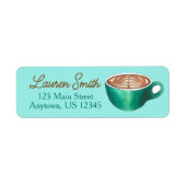 Flat White Latte Cappuccino Coffee Shop House Café Etiket (Voorkant)